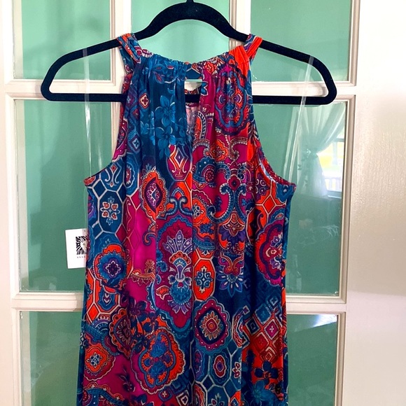 Anne Klein Maxi Halter Dress, Gorgeous Geometric Print, Size 6 - Picture 11 of 14